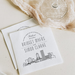 Portland Deco Skyline Weddenschap Napkins Servet