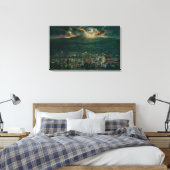 Portland en Mt. Hood door Moonlight Canvas Afdruk (Insitu (Slaapkamer))
