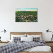 Portland en Mt. Hood op afstand Canvas Afdruk (Insitu (Slaapkamer))