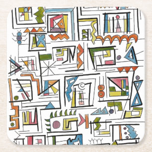 Portland-Fantastische Abstracte Geometrische Kunst Kartonnen Onderzetters
