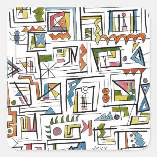 Portland-Fantastische Abstracte Geometrische Water Vierkante Sticker