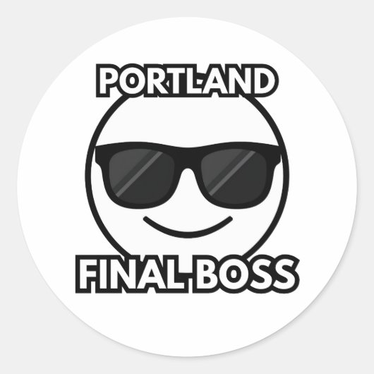Portland Final Boss Cool Face Emoji Sticker (Voorkant)