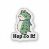 portland frog -Hop To It! Frog Sticker (Voorkant)