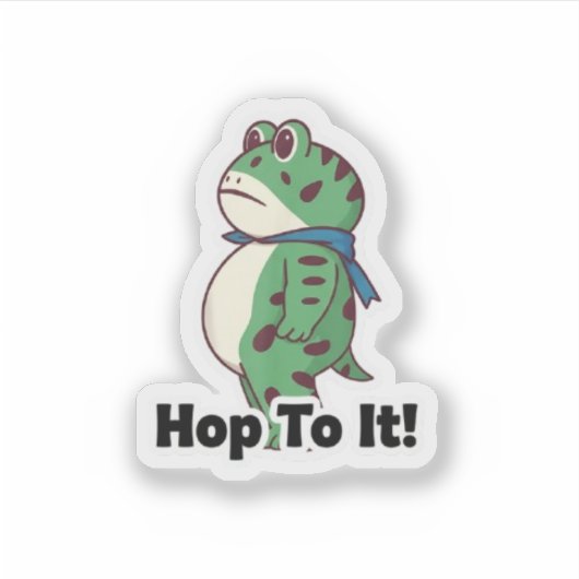 portland frog -Hop To It! Frog Sticker (Voorkant)