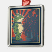 Portland Frog Protest Metalen Ornament (Links)