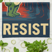 Portland Frog Protest Theedoek (Gevouwen)