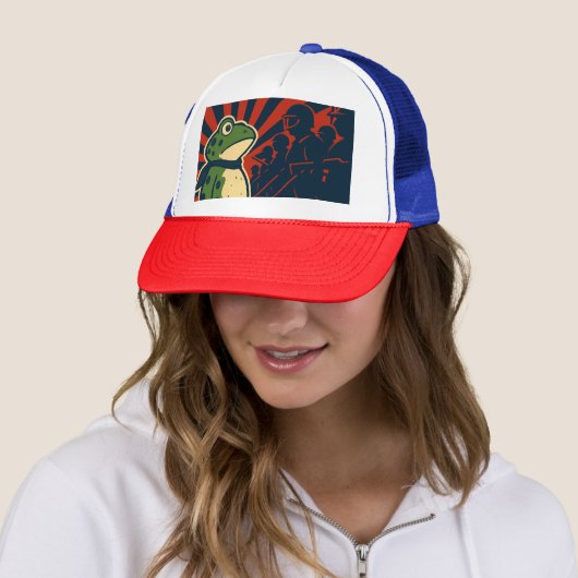 Portland Frog Protest Trucker Pet (In situ)