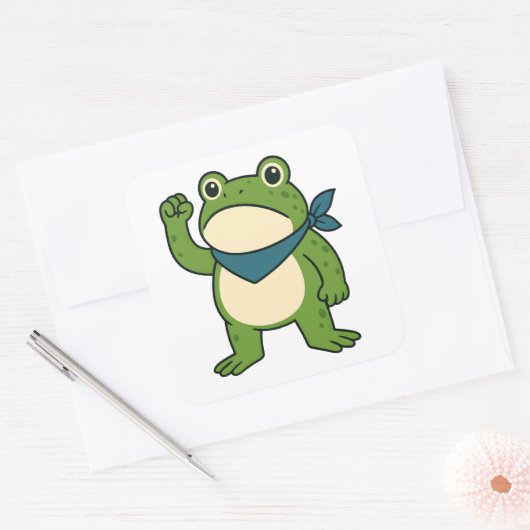 Portland Frog Protest Vierkante Sticker (Envelop)