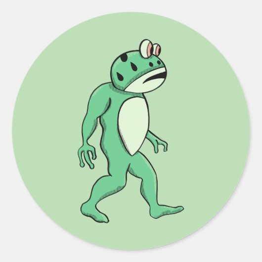 Portland frog sasquatch ronde sticker (Voorkant)