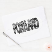 Portland Grunge kaart Ovale Sticker (Envelop)