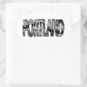 Portland Grunge kaart Ovale Sticker (Tas)