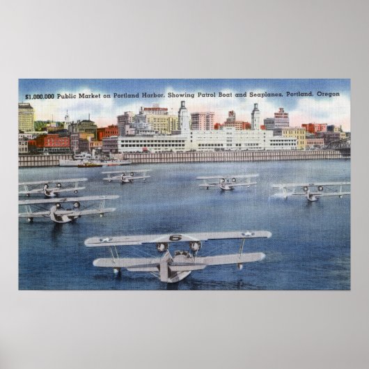 Portland Harbour-Uitzicht van de openbare markt Poster (Voorkant)