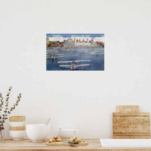 Portland Harbour-Uitzicht van de openbare markt Poster (Keuken)