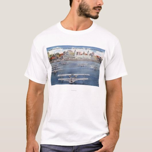 Portland Harbour-Uitzicht van de openbare markt T-shirt (Voorkant)