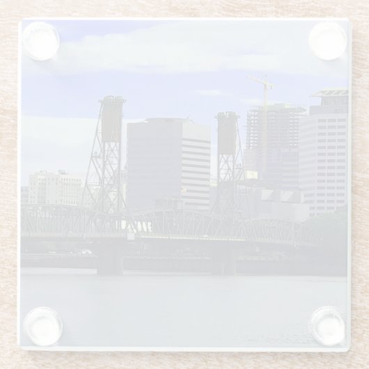 Portland Hawthorne Bridge #1 Glass Onderzetter Glazen Onderzetter (Achterkant)