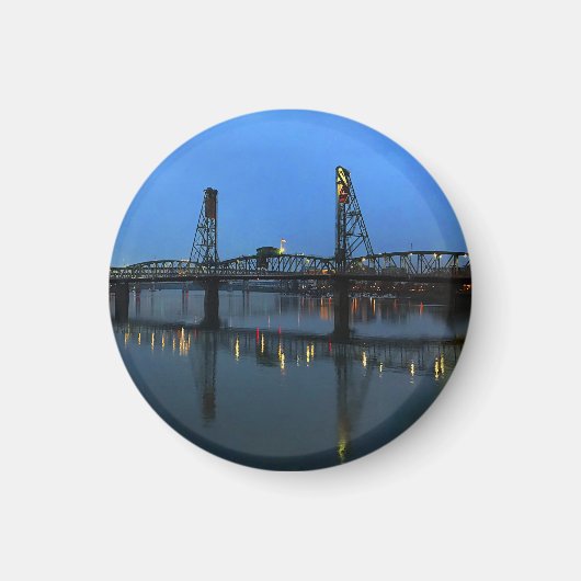 Portland Hawthorne Bridge #2 Round Magnet (Voorkant)