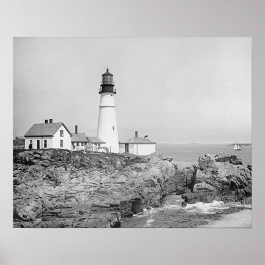 Portland Head Light, 1902. Antieke foto Poster (Voorkant)