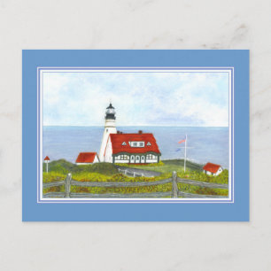 Portland Head Light "A Uitzicht from the Hill" Briefkaart