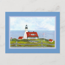 Portland Head Light "A Uitzicht from the Hill" Briefkaart