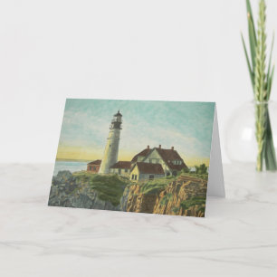 Portland Head Light Aquarel Bedankkaart