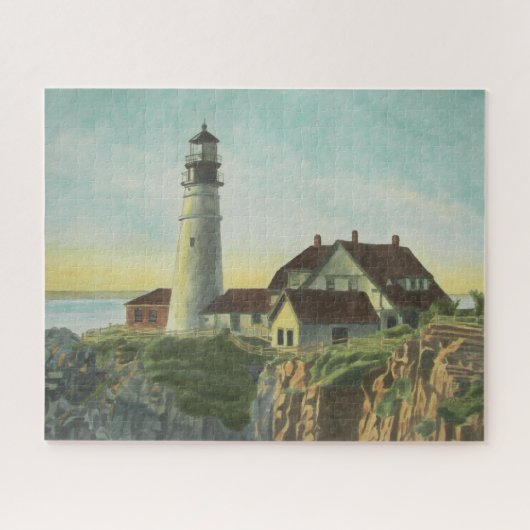 Portland Head Light Aquarel Legpuzzel (Horizontaal)