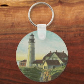 Portland Head Light Aquarel Sleutelhanger (Achterkant)