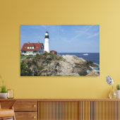 Portland Head Light, Cape Elizabeth,Maine Canvas Afdruk (Insitu (Woonkamer))