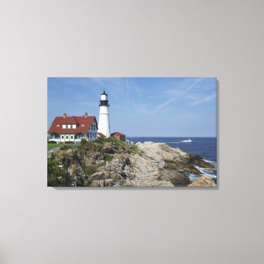 Portland Head Light, Cape Elizabeth,Maine Canvas Afdruk (Voorkant)