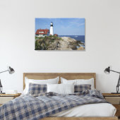 Portland Head Light, Cape Elizabeth,Maine Canvas Afdruk (Insitu (Slaapkamer))