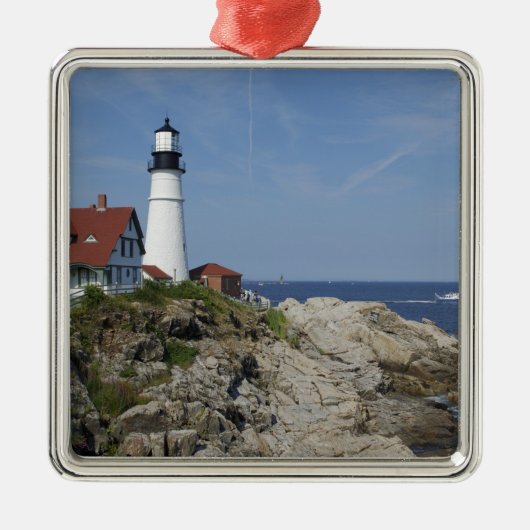 Portland Head Light, Cape Elizabeth, Maine Metalen Ornament (Voorkant)