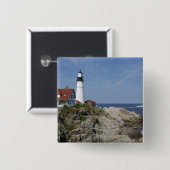 Portland Head Light, Cape Elizabeth, Maine Vierkante Button 5,1 Cm (Voorkant /achterkant)