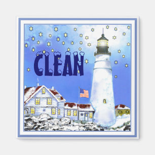 Portland Head Light Dishwaser Magnet CLEAN #1