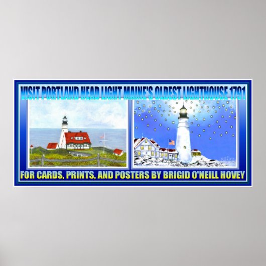 Portland Head Light HERFST en WINTER 3 GEBRUIK DEZ Poster (Voorkant)