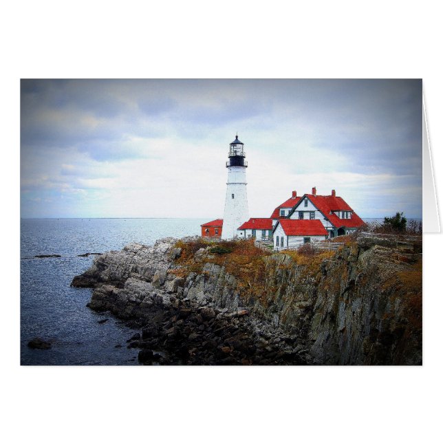 Portland Head Light House Kaart (Voorkant Horizontaal)