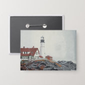 Portland Head Light in Mist Button (Voorkant / Achterkant)
