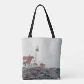 Portland Head Light in Mist Tote Bag (Achterkant)