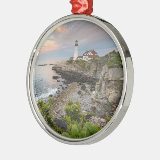Portland Head Light | Kaapse Elizabeth, ME Metalen Ornament (Links)
