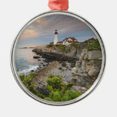 Portland Head Light | Kaapse Elizabeth, ME Metalen Ornament (Voorkant)