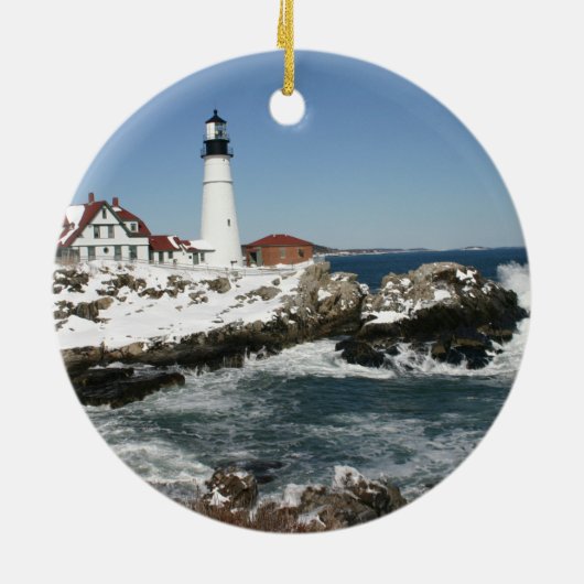 Portland Head Light Keramisch Ornament (Achterkant)
