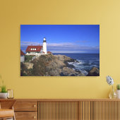 Portland Head Light Lighthouse Maine Canvas Afdruk (Insitu (Woonkamer))