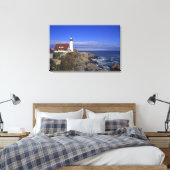 Portland Head Light Lighthouse Maine Canvas Afdruk (Insitu (Slaapkamer))