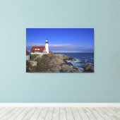 Portland Head Light Lighthouse Maine Canvas Afdruk (Insitu (Houten vloer))