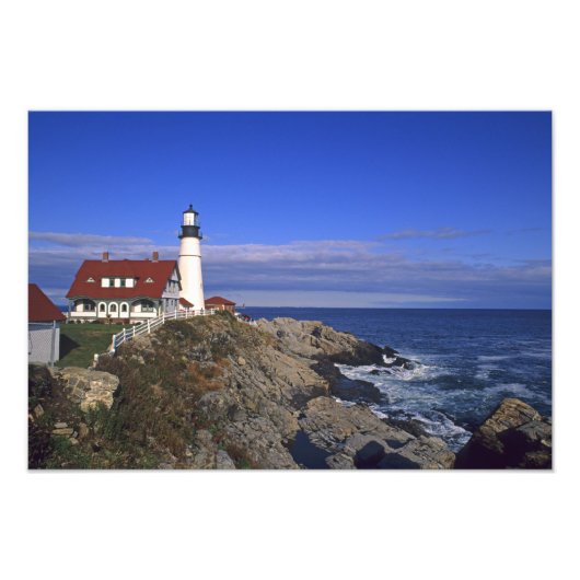 Portland Head Light Lighthouse Maine Foto Afdruk (Voorkant)
