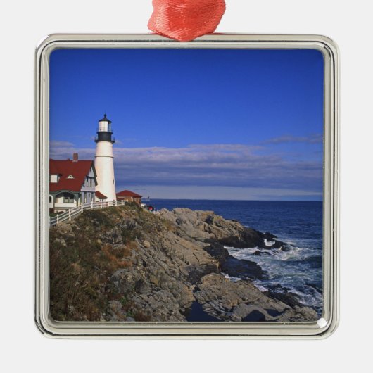 Portland Head Light Lighthouse Maine Metalen Ornament (Voorkant)