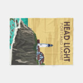 Portland Head Light Maine  Art Fleece Deken (Voorkant (Horizontaal))