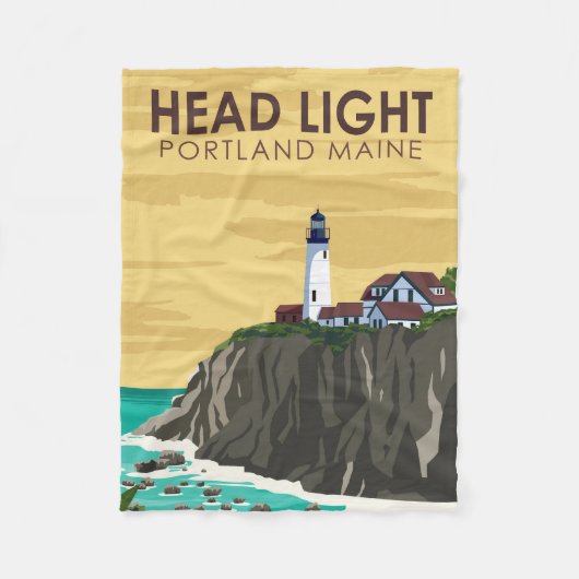 Portland Head Light Maine  Art Fleece Deken (Voorkant)