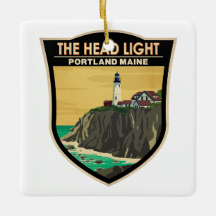 Portland Head Light Maine  Art Keramisch Ornament