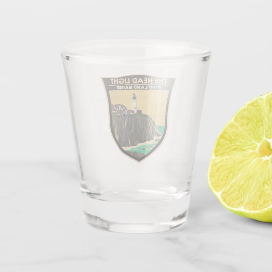 Portland Head Light Maine  Art Shot Glas (Achterkant)