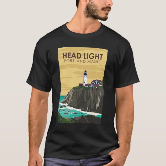 Portland Head Light Maine  Art T-shirt (Voorkant)