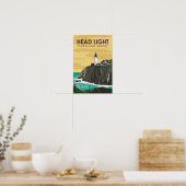 Portland Head Light Maine Vintage Kunst Poster (Keuken)